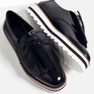 Zara Platform loafers with fringe detail