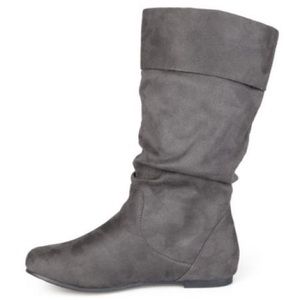 Grey slouch microsuade midcalf boot (WIDE CALF)