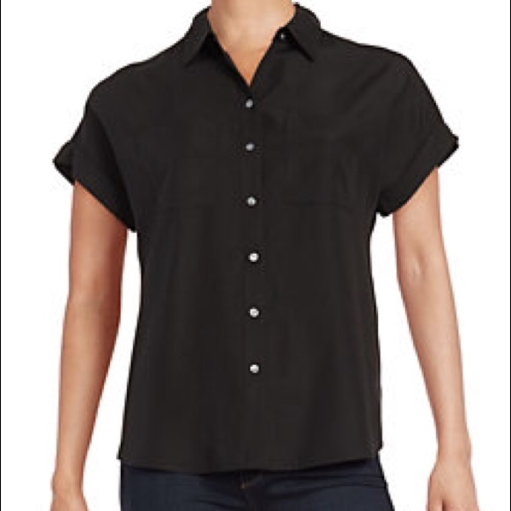 BCBG camel colored velvety top, small