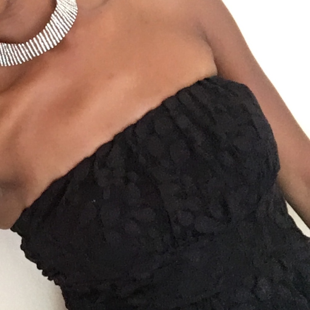 Black lace covered top