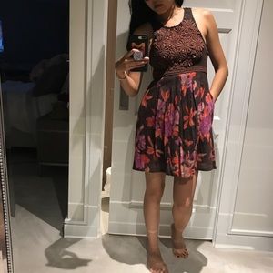GONE SOON⚡️Free People brown floral wool dress XS