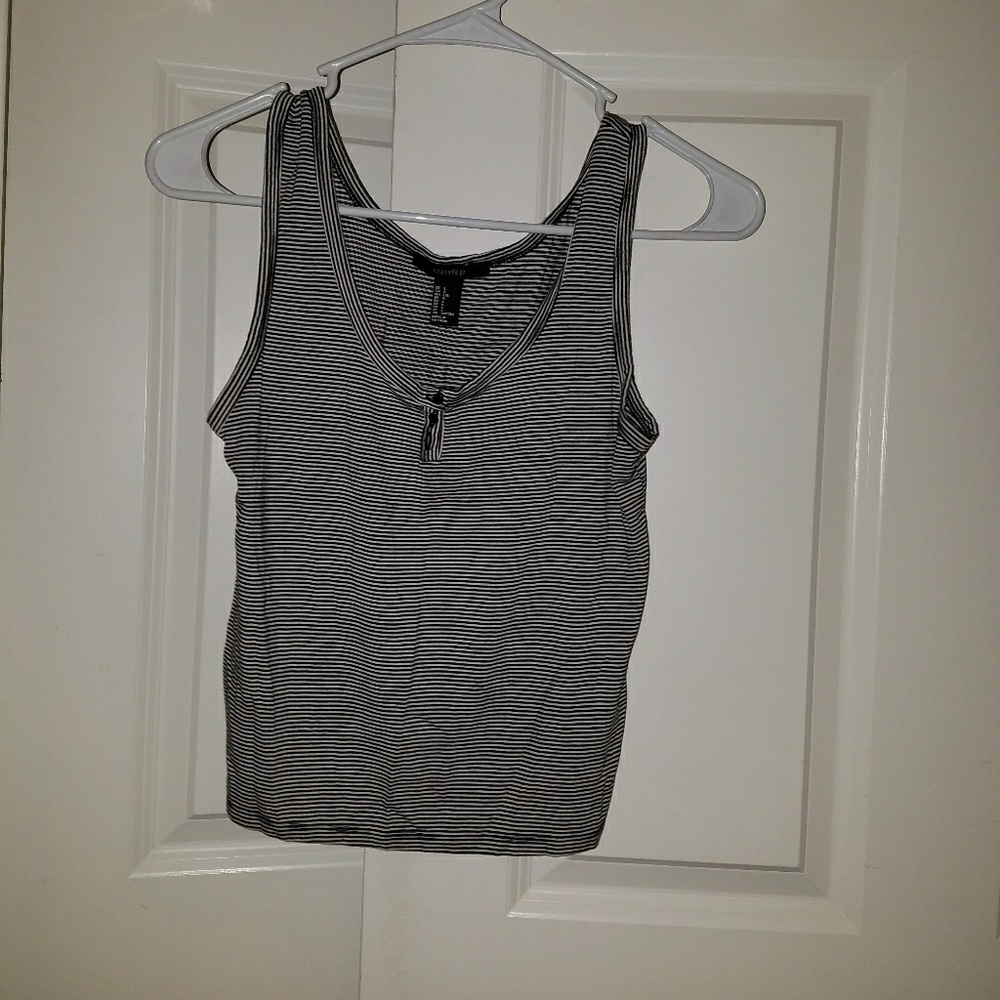 Striped Black & White Crop Top