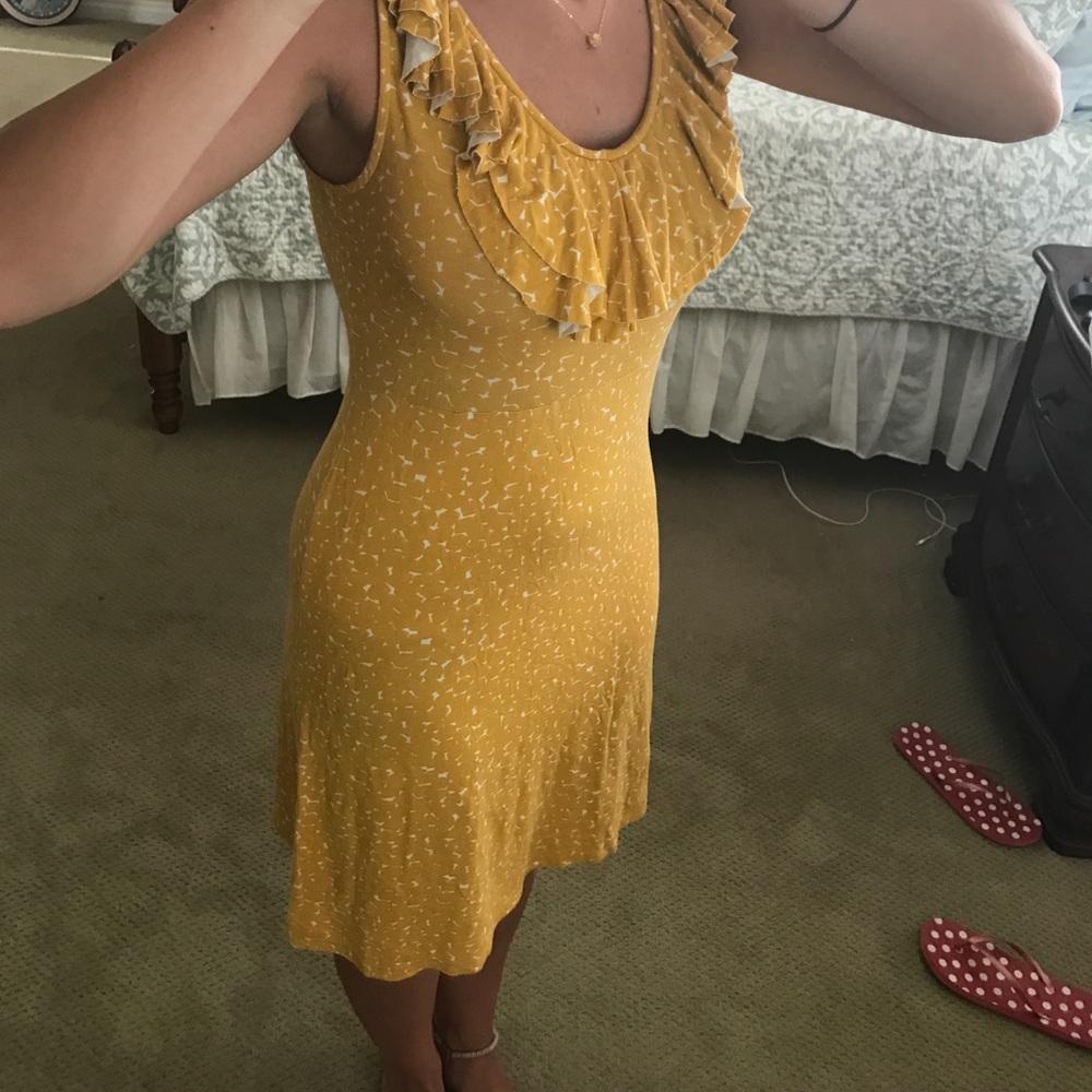 Yellow U neck dress