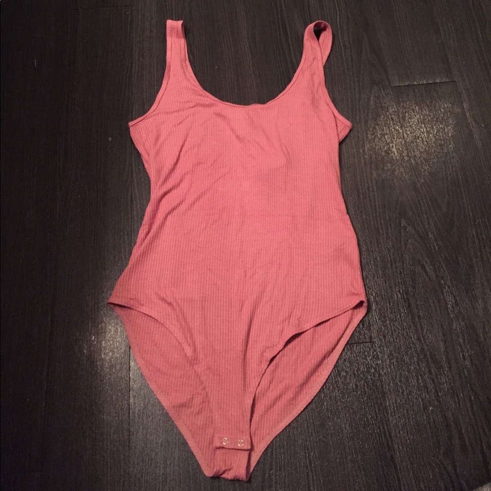 Pink Ribbed One Piece