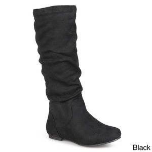Black slouch knee-high Microsuade boot (WIDE CALF)