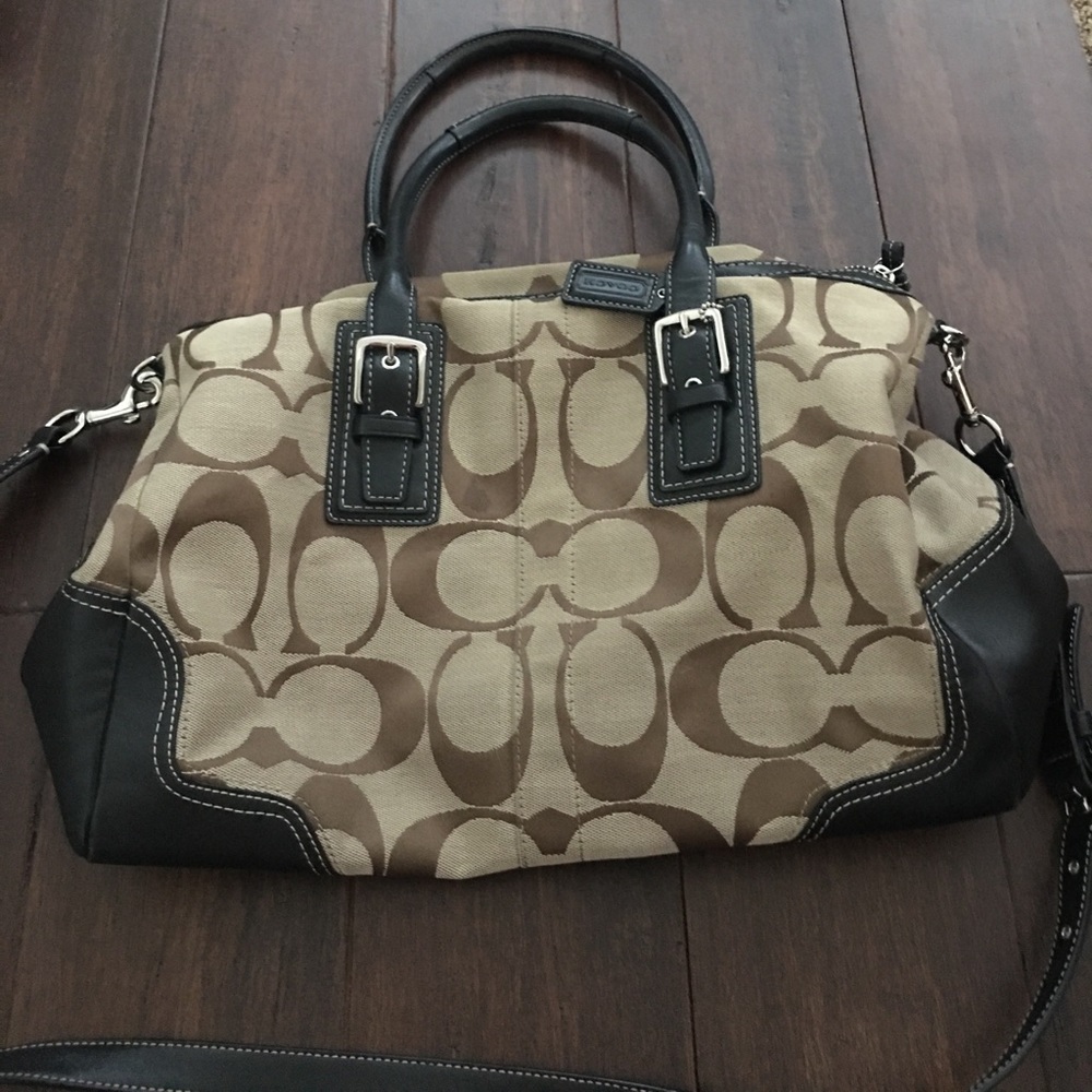 Fabric Coach Purse Brown