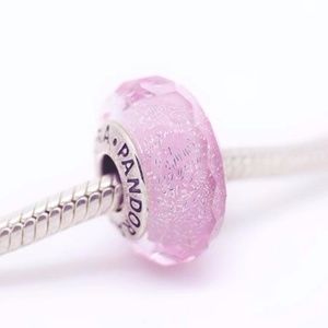 NEW Pandora Pink Shimmer Murano Glass Charm 791650