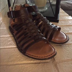 B.O.C. Brown Leather Gladiator Sandals