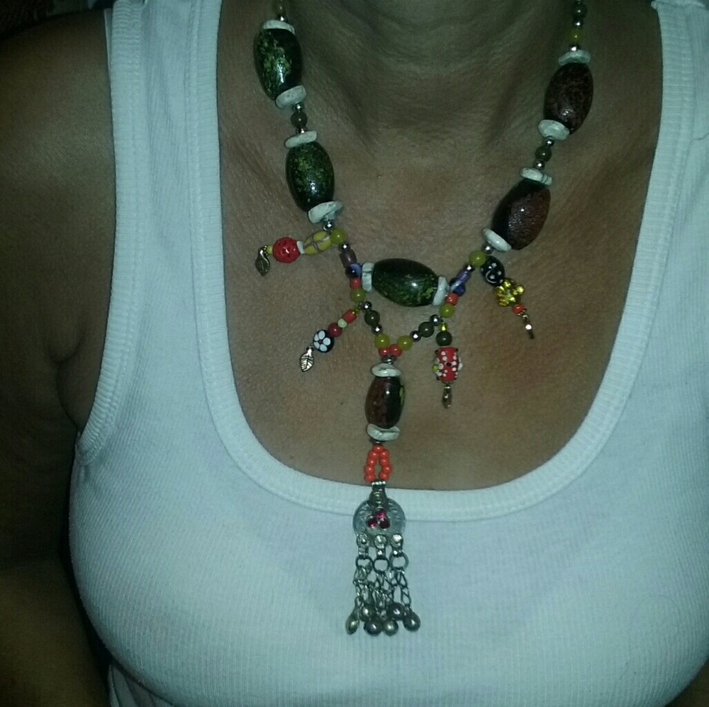 Homemade funky  necklace.