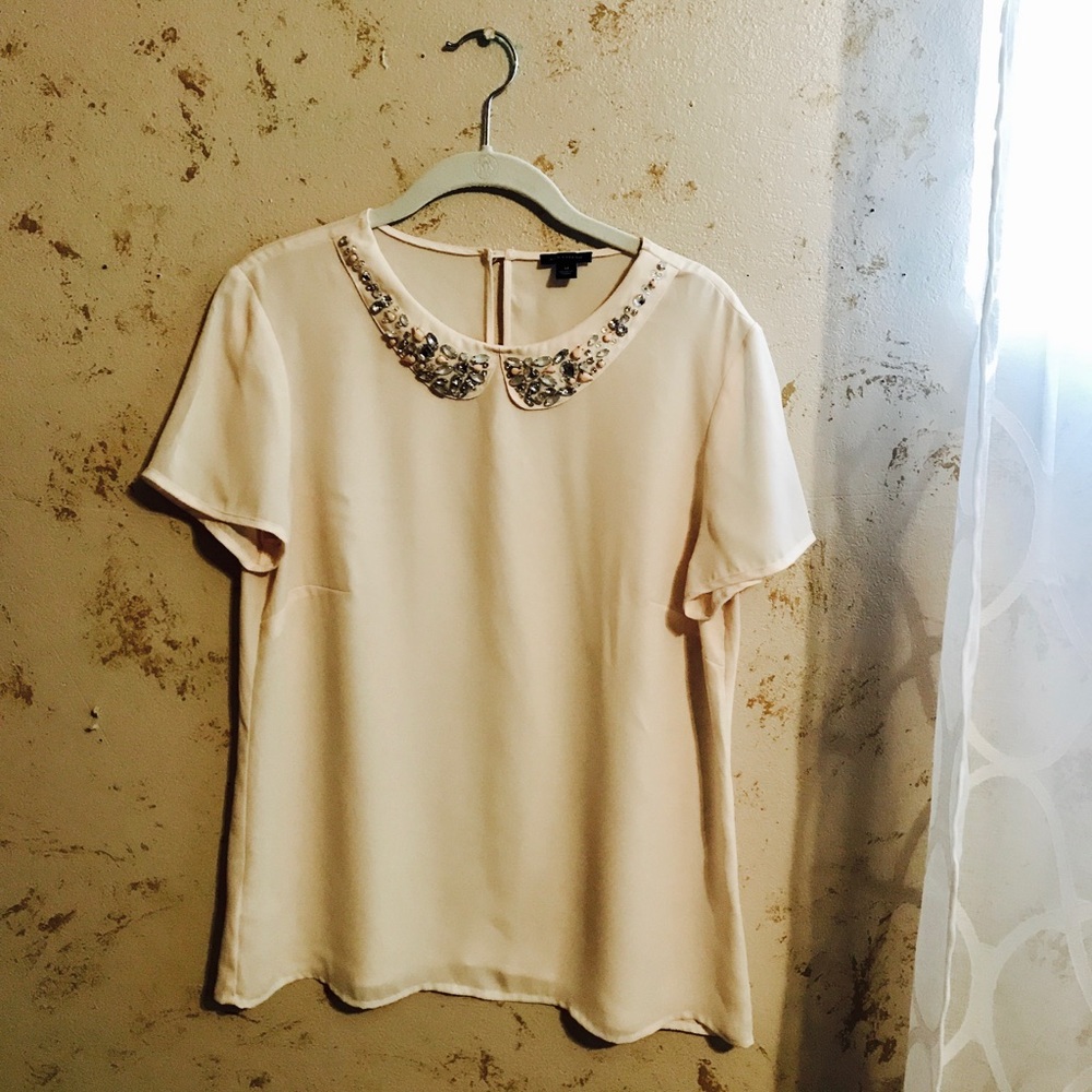 Be-you-tee-ful blouse from Ann Taylor. Blush pink