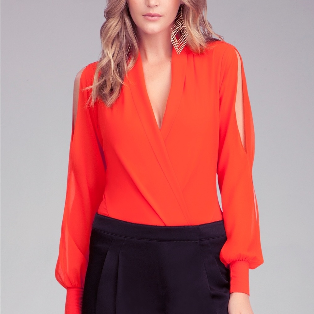 BEBE long sleeve bodysuit royal blue