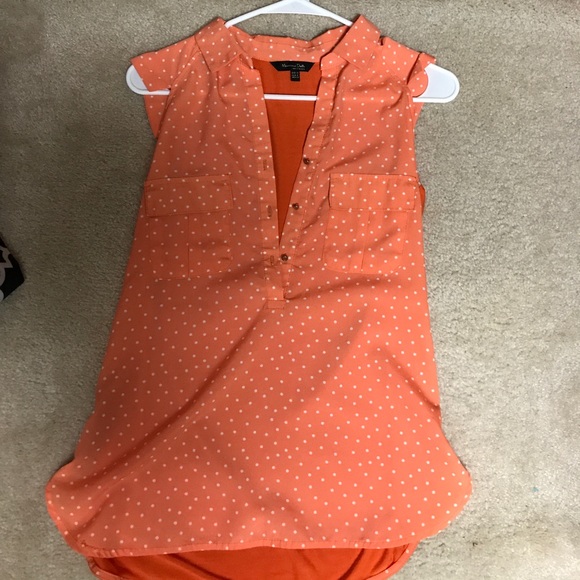 Polka dotted orange blouse - Picture 1 of 4