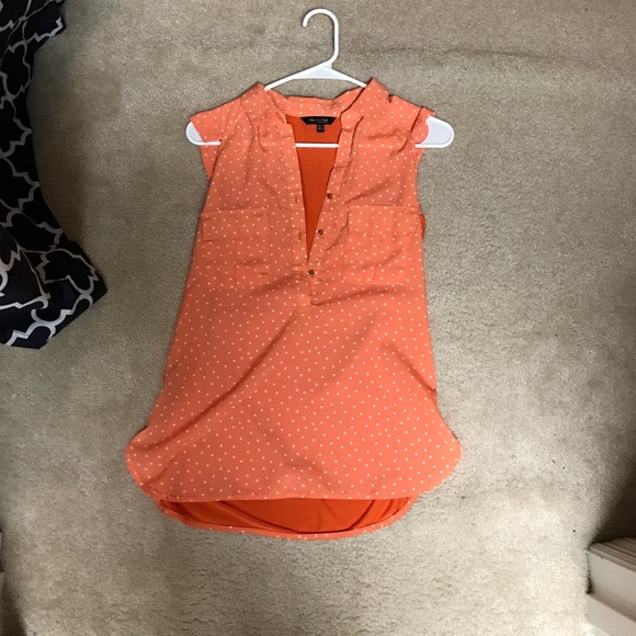 Polka dotted orange blouse - Picture 2 of 4