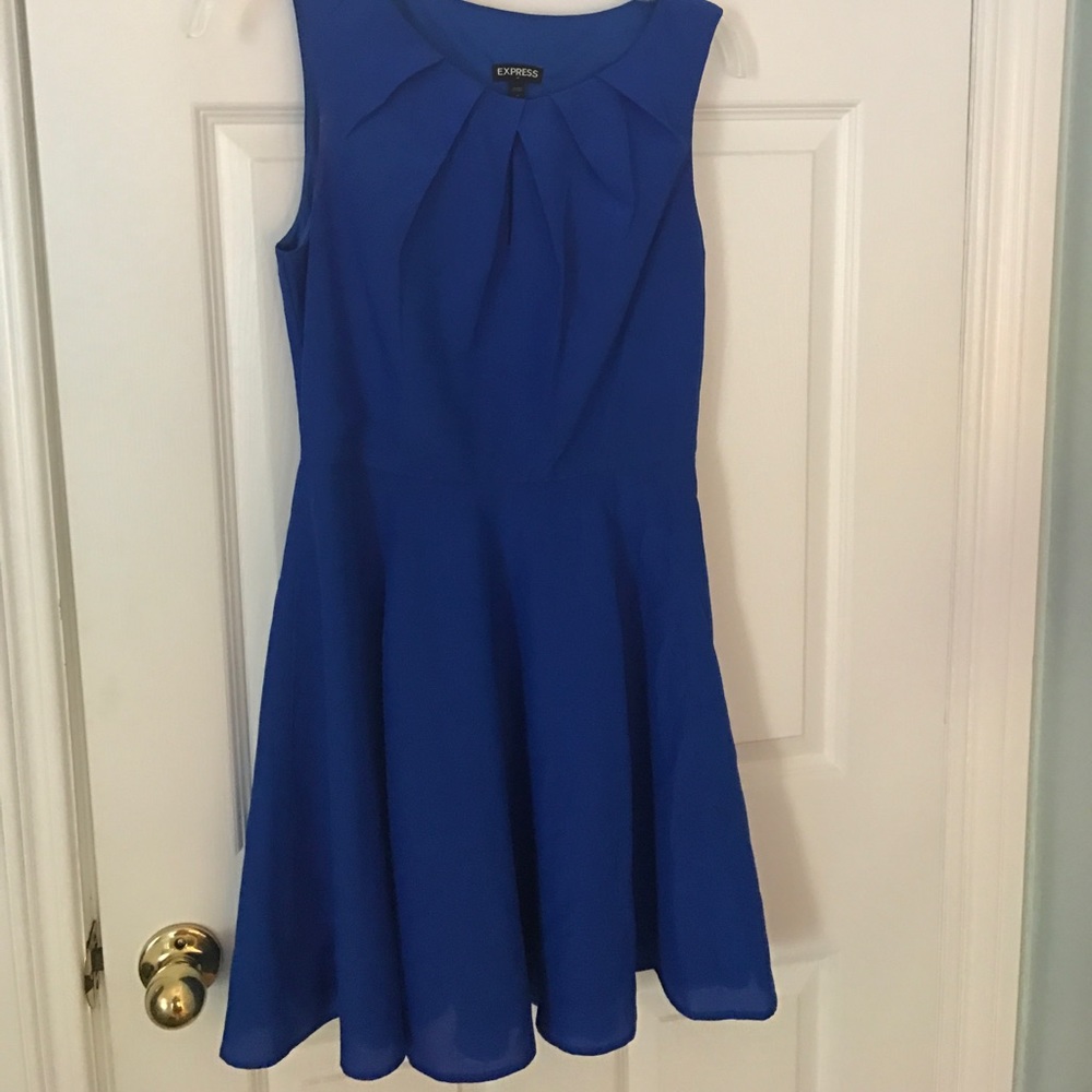 Chiffon royal blue dress