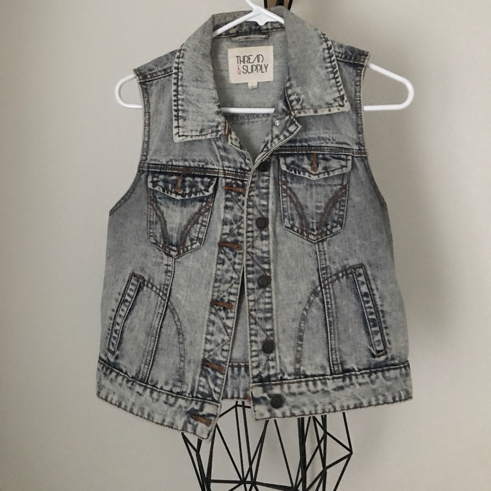 Vintage Jean jacket vest. Size L
