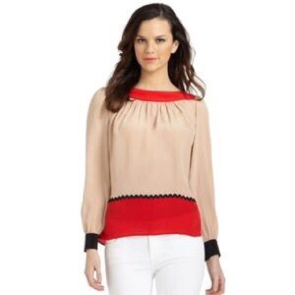 Pippa Red Silk Blouse