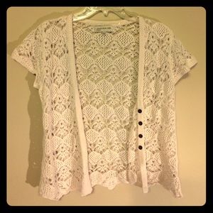 Jones New York Short-Sleeved Cream Cardigan