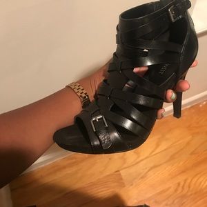 Black strappy heels