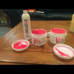 Overtone Pink Hair Conditioner Lot of 3 8 oz.