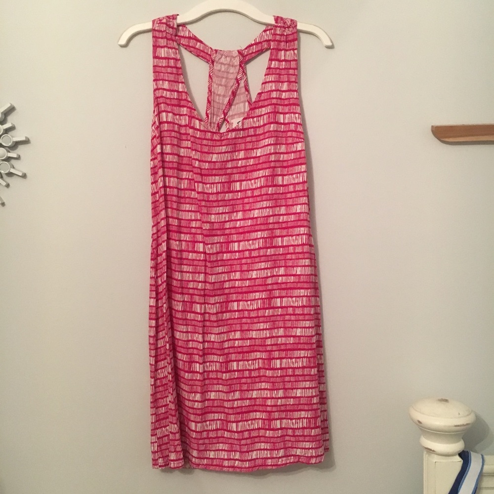 Pink/white Old Navy sleeveless sundress