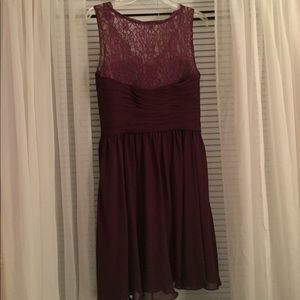 Azazie heloise bridesmaid grape chiffon dress