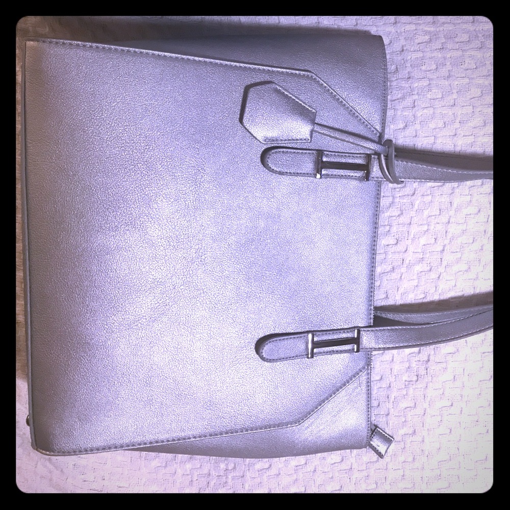 Silver tote bag