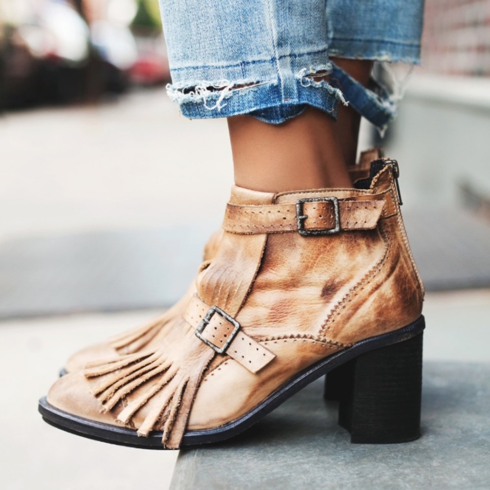 Free people tan booties