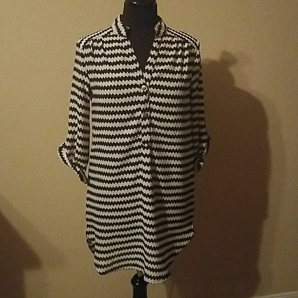Chevron shirt dress/tunic