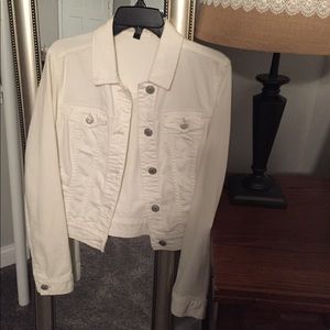 American Eagle white denim jacket