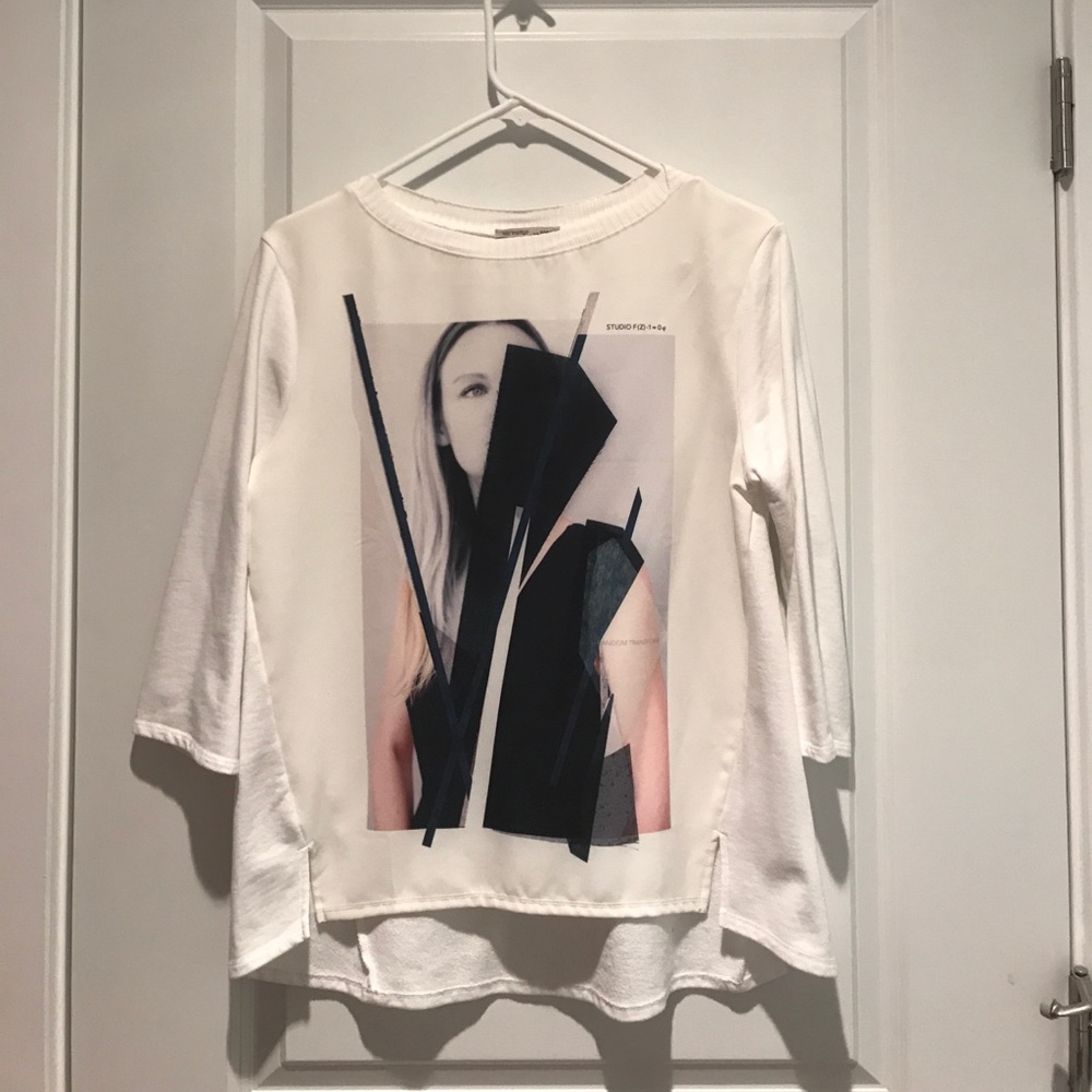 ZARA graphic printed long sleeve shirt