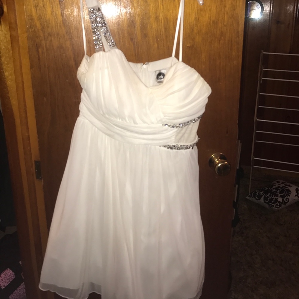 White cocktail dress.