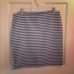 Black and white striped pencil skirt