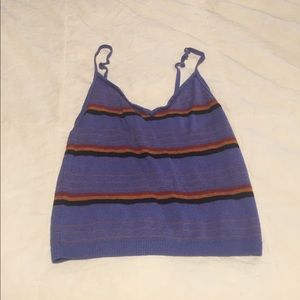 Kendall & Kylie Blue Striped Crop Tanktop