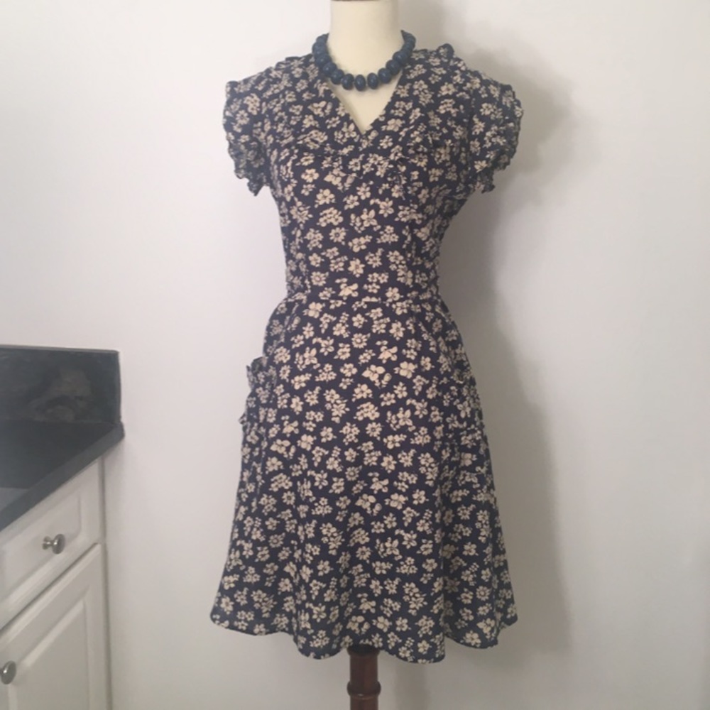 Ralph Lauren- RRL navy and cream dress