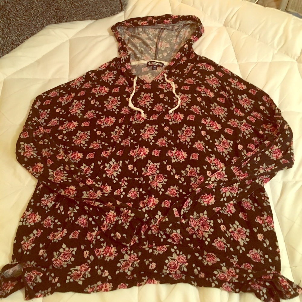 Floral shirt hoodie (looks bigger than it is)