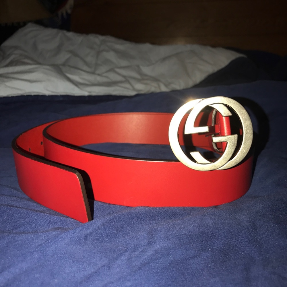 Gucci Belt Size 40 (100 Italy) - Red Leather