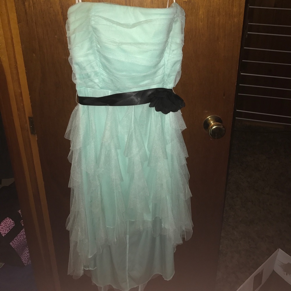 Blue cocktail dress.