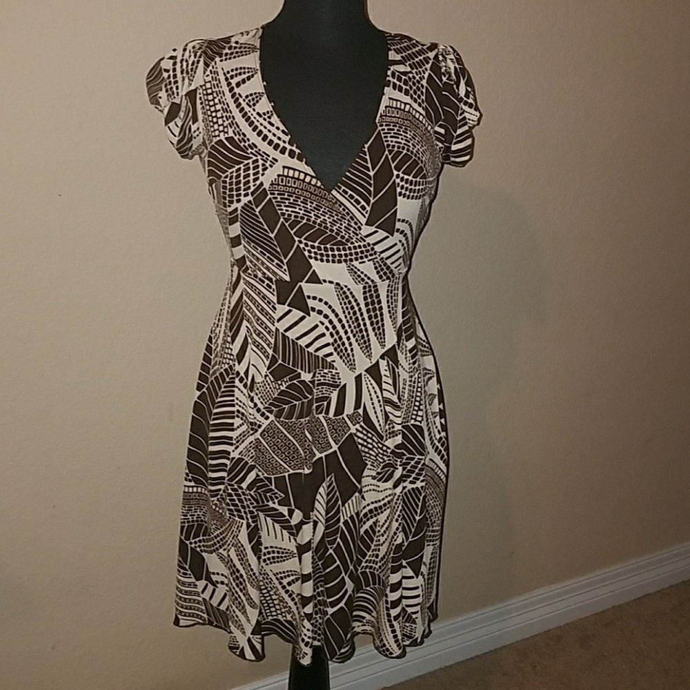 Brown and white dress