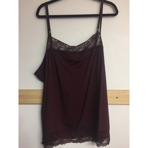 Plus size lace trim cami