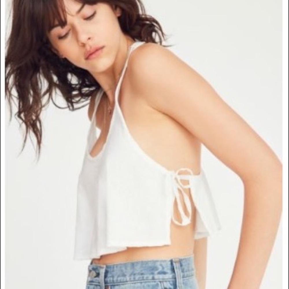 White flowy crop top