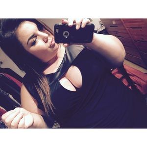 Black tank top with faux leather