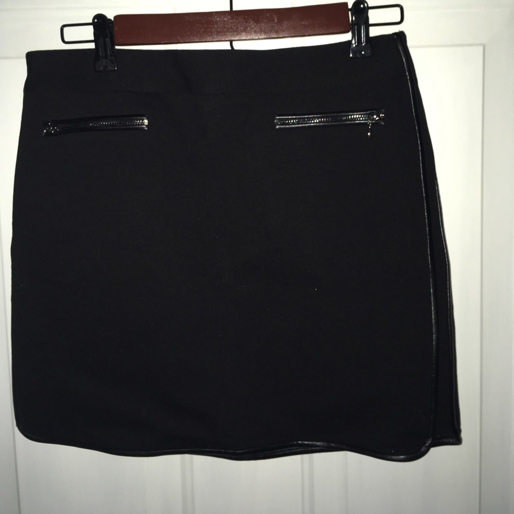 Black Mini Ponte Skirt