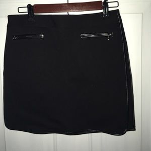 Black Mini Ponte Skirt