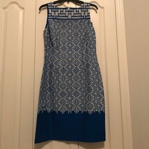 Blue and white Chaps sheath dress