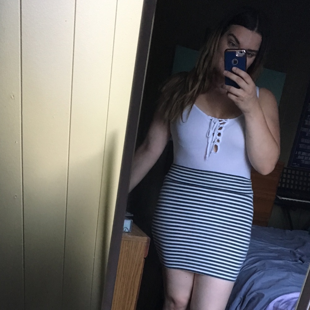 Striped mini skirt