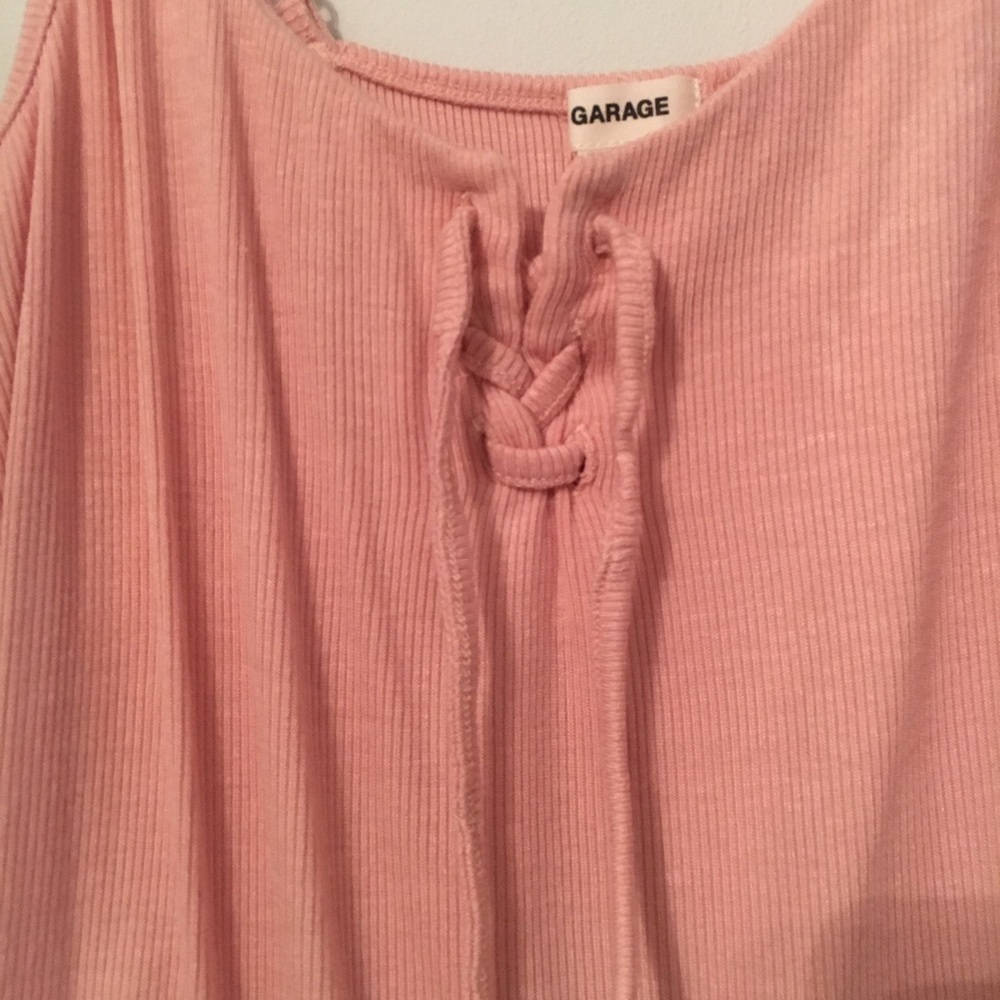 Pink crop top with front tie