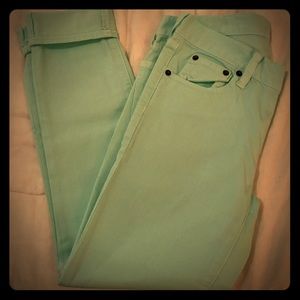 JCrew sea foam Green toothpick stretch capris