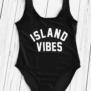 Black one piece swim suit