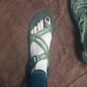 Green double strap chaco