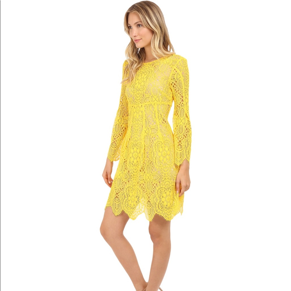NWT TRINA TURK LYN DRESS YELLOW BOHO STYLE SZ 6